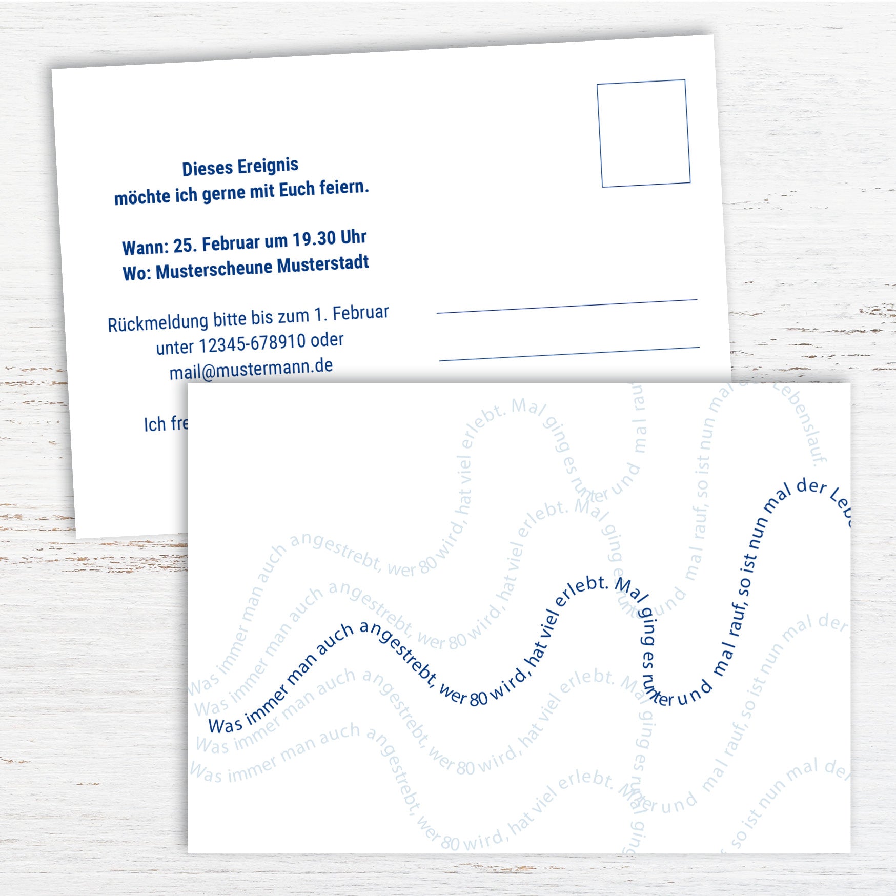 Einladung zum 80. Geburtstag: Lebenslauf